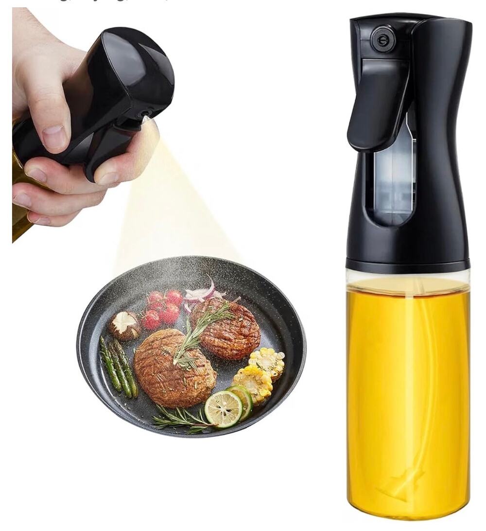 Oil Sprayer for Cooking- 200ml Glass. Black Cap. -  BB4